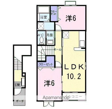 メゾン　コリーヌ[2LDK/57.22m2]の間取図