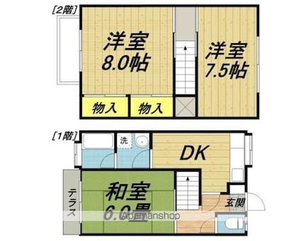 カテリーナ春日町[3DK/66m2]の間取図