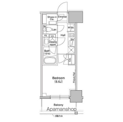 ブリリアンクラス高円寺[1K/25.28m2]の間取図