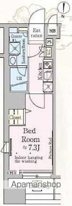 東京都墨田区緑３丁目[1K/25.55m2]の間取図