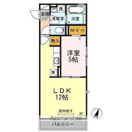 東京都福生市大字福生[1LDK/41.53m2]の間取図
