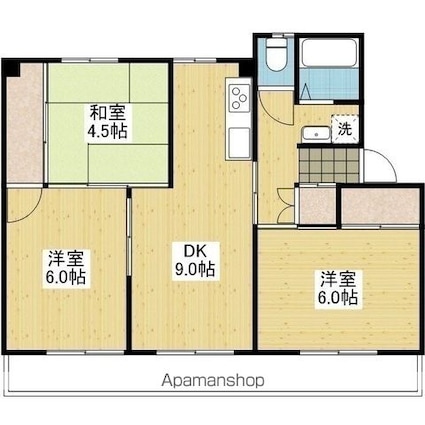 メゾン久米２号棟[3DK/52.8m2]の間取図