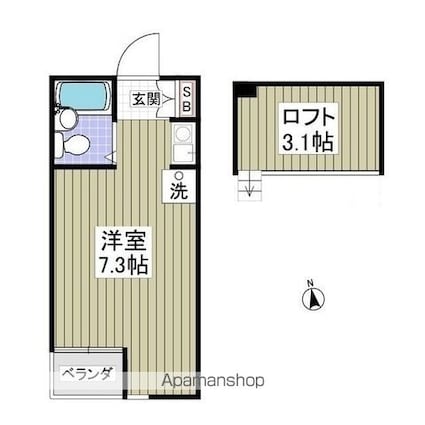 ブルーメだいや[1R/16.25m2]の間取図