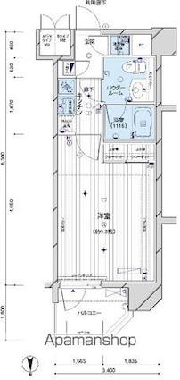 メインステージパーク大山[1K/28.22m2]の間取図