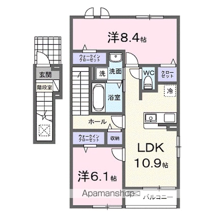 広島県福山市春日町浦上[2LDK/61.14m2]の間取図