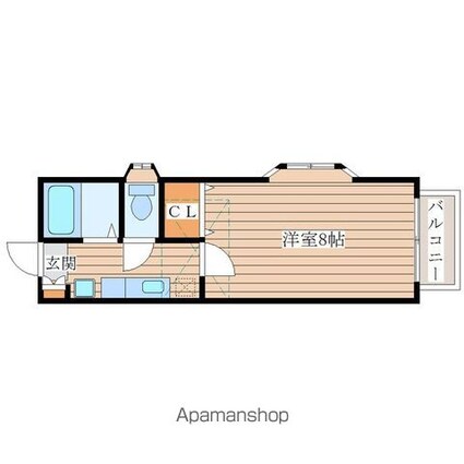 クレセール南吉成壱番館[1K/23.59m2]の間取図