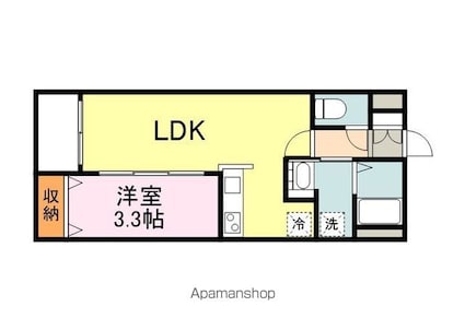 広島県福山市手城町４丁目[1LDK/29.8m2]の間取図