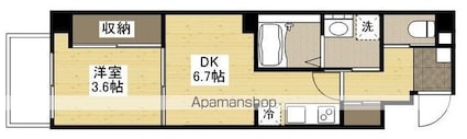 広島県広島市中区土橋町[1DK/29.71m2]の間取図