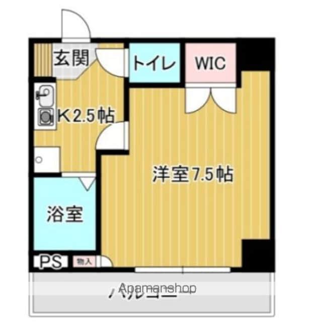 パームヒルズハラダ[1K/24.2m2]の間取図