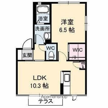 ルミエール松縄Ｂ・Ｃ[1LDK/42.72m2]の間取図