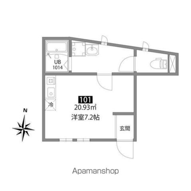 Ｐｒｅｓｉ桜新町Ⅱ[1R/20.93m2]の間取図