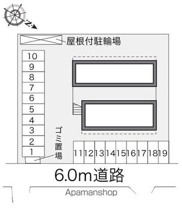 レオパレスＮｉｍｏ[1K/22.35m2]の配置図
