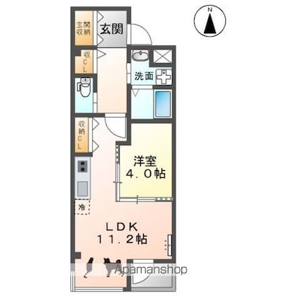 クオーレ浄心[1LDK/40.34m2]の間取図