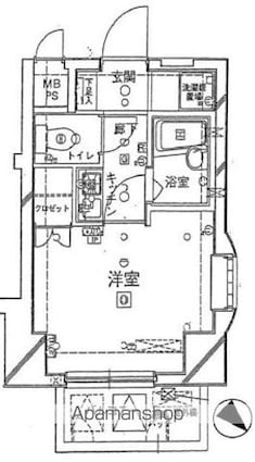 東京都新宿区余丁町[1K/18.87m2]の間取図