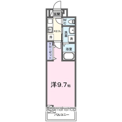 クルール[1K/28.87m2]の間取図