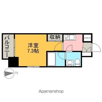 ライブコート泉（イズミ）[1K/24.37m2]の間取図