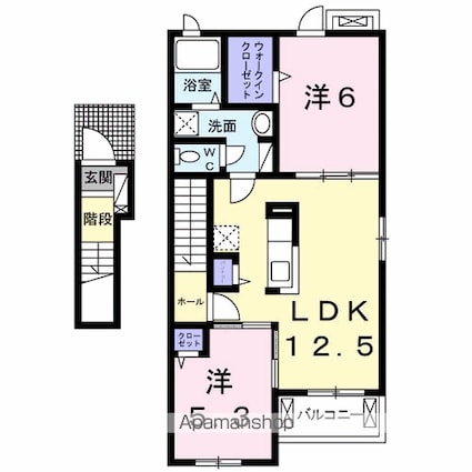 サン・ピエーナ[2LDK/57.32m2]の間取図