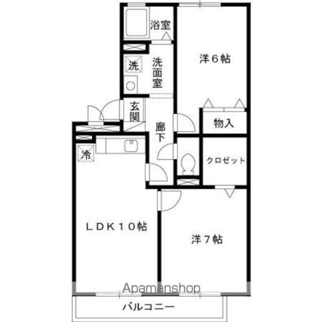 マンションタケイシ[2LDK/55.48m2]の間取図