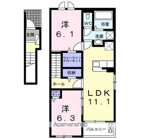 【アンソレイユ壱番館　Ⅰの間取り】