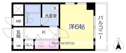 ロイヤルアネックスベイフロント[1K/21.6m2]の間取図