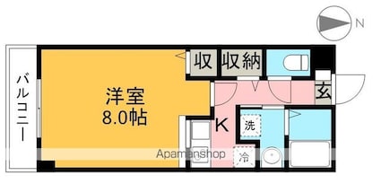 ドエル森の木Ⅱ[1K/28.08m2]の間取図