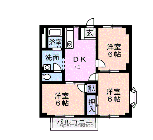 【岐阜市芋島のアパートの間取り】