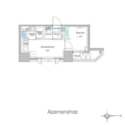 ルフォンプログレ門前仲町プレミア[1DK/26.28m2]の間取図