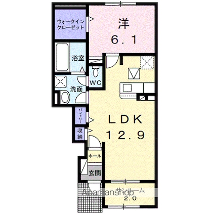和歌山県和歌山市府中[1LDK/50.49m2]の間取図