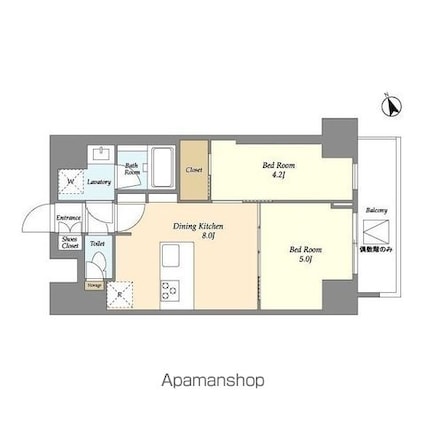 ドゥーエ浅草[2DK/40.98m2]の間取図