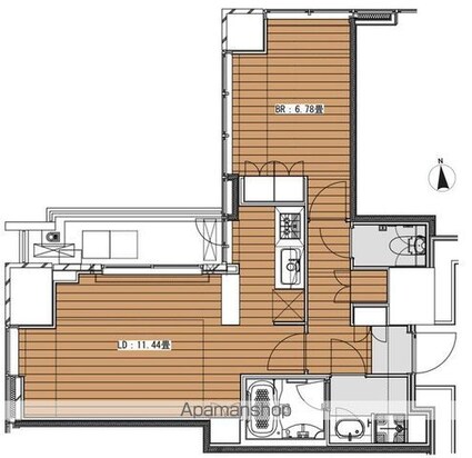 Ｗｈｉｔｅ　Ｔｏｗｅｒ　Ｈａｍａｍａｔｓｕｃｈｏ[1LDK/51.4m2]の間取図