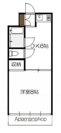 ユーリブ海老園[1DK/29m2]の間取図
