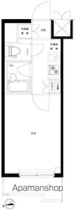 ルーブル北新宿[1K/20.44m2]の間取図