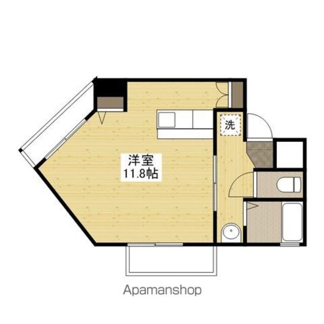 グランマーレ１８[1R/28.6m2]の間取図