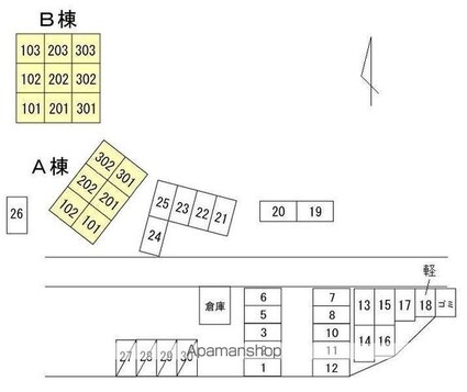 ハグネストＡ・Ｂ[2DK/49.7m2]の配置図