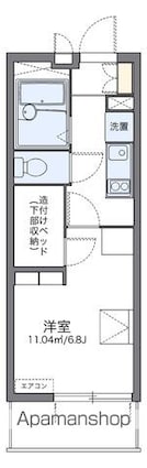 レオパレスウィステリア　Ⅱ[1K/19.87m2]の間取図
