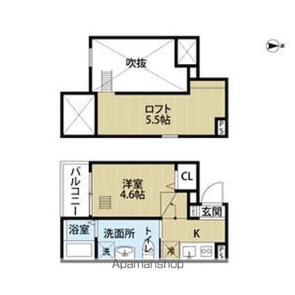 愛知県名古屋市中村区畑江通２丁目[1K/19.82m2]の間取図