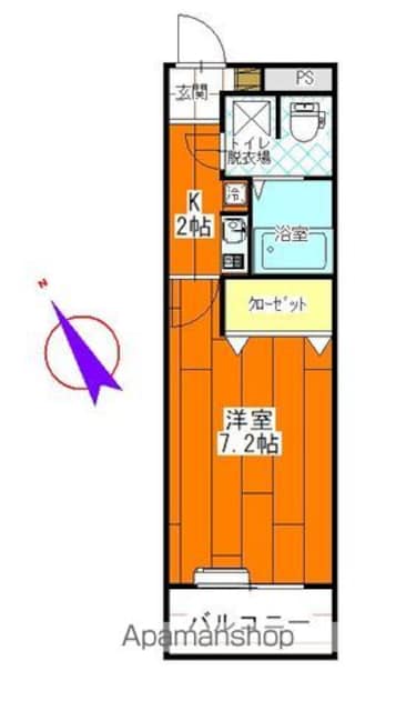 Ｓｕｎｒｉｓｅ２１[1K/27.56m2]の間取図