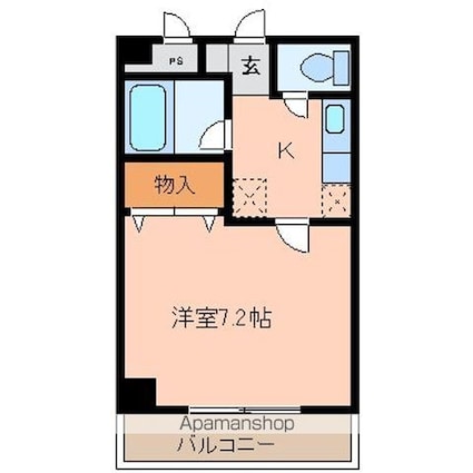 宮城県仙台市太白区長町５丁目[1K/23.4m2]の間取図