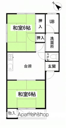 クラッブハウス[2DK/41.25m2]の間取図