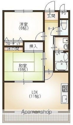 メゾンキャピトル[2LDK/54m2]の間取図