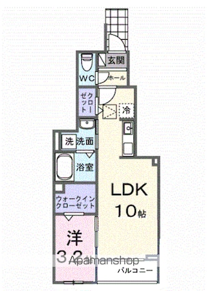 ヒカルサ土浦神立ウエスト[1LDK/35.06m2]の間取図