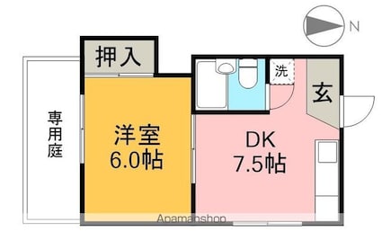 高知県高知市北本町３丁目[1DK/28m2]の間取図