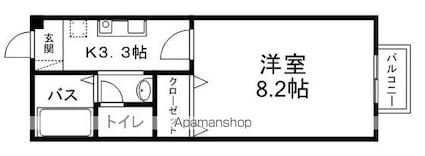 プリシェールキャッスルＣ棟[1K/26.71m2]の間取図