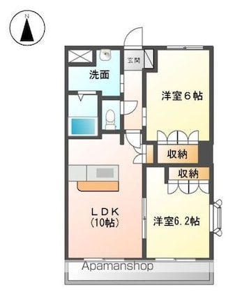 パストラルＫ[2LDK/51.66m2]の間取図