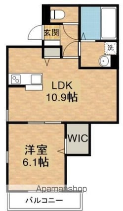 ブレッシア石神井公園[1LDK/41.25m2]の間取図