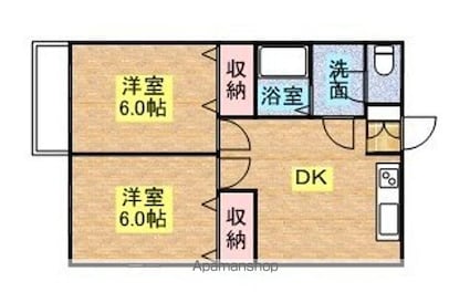 マウンテンビュー西那須野Ⅱ[2DK/41.2m2]の間取図