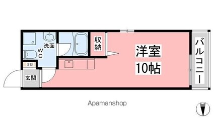 ラッキー味酒ハイツ[1R/22.35m2]の間取図