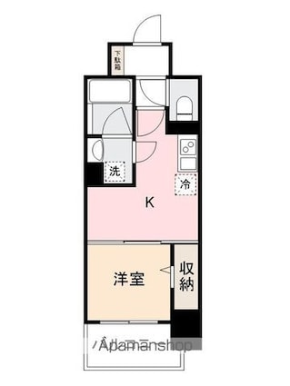 香川県高松市南新町[1DK/28.01m2]の間取図