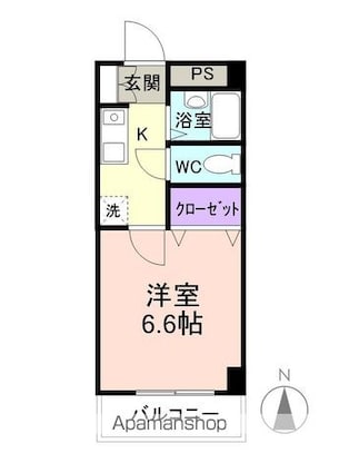 和歌山県和歌山市新留丁[1K/22.04m2]の間取図