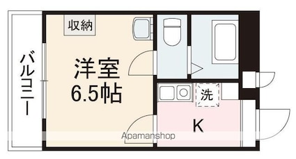 朝日プラザアーバンコア高松４０４号[1K/18.9m2]の間取図